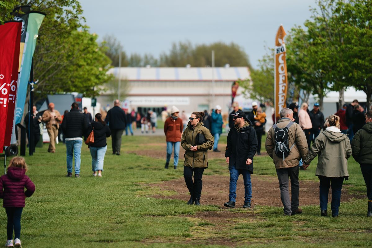 Visitors walking the main lane